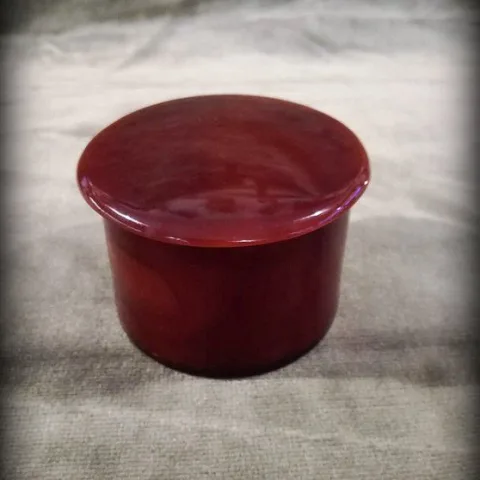 Caja redonda de tocador en Carey