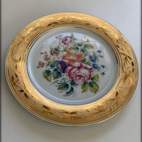 Plato con bisel de Oro 24k