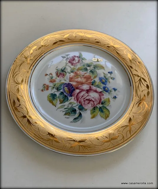 Plato con bisel de Oro 24k