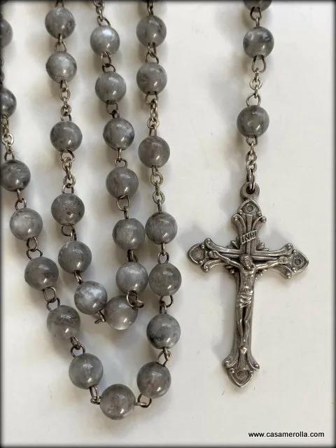 Rosario de ágata gris - Imagen 2