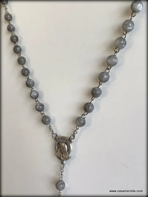 Rosario de ágata gris - Imagen 3