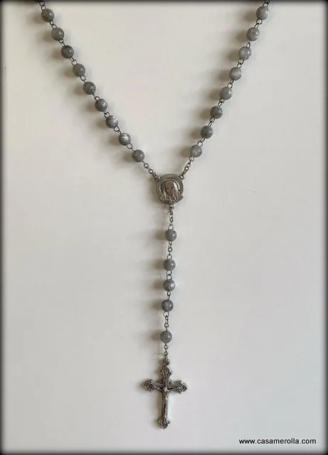 Rosario de ágata gris - Imagen 5