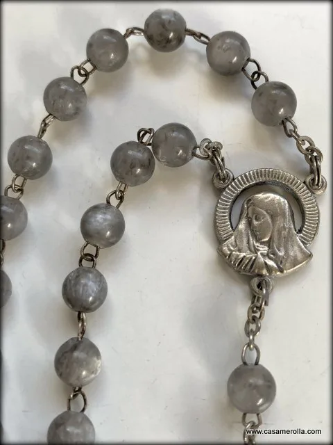 Rosario de ágata gris - Imagen 6