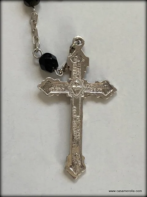 Rosario de ágata negra (ónix) y Plata - Imagen 7