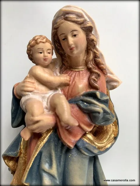 Virgen con el Niño pasta de madera - Imagen 2