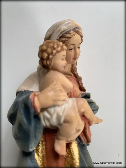 Virgen con el Niño pasta de madera - Imagen 3