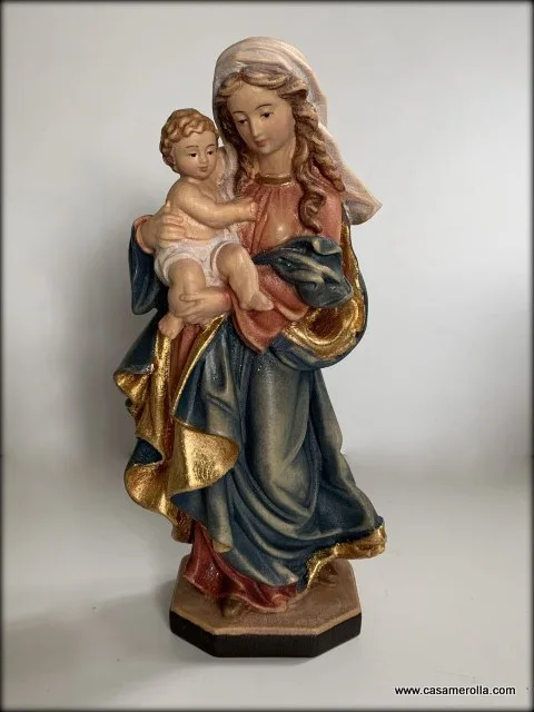 Virgen con el Niño pasta de madera - Imagen 4