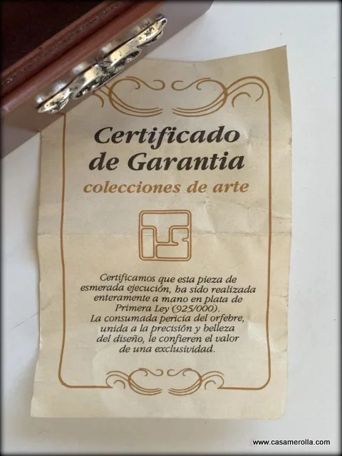 Pastillero ,,Cofre,, madera y Plata 925º - Imagen 4