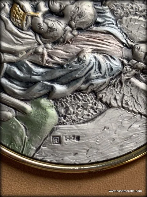 Bajorrelieve redondo placa de Plata 925º - Imagen 2