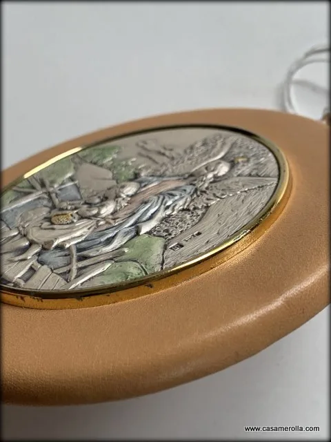Bajorrelieve redondo placa de Plata 925º - Imagen 5