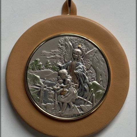 Bajorrelieve redondo placa de Plata 925º