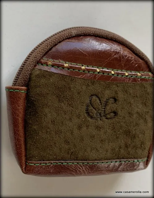Monedero vintage de ante marrón - Imagen 2