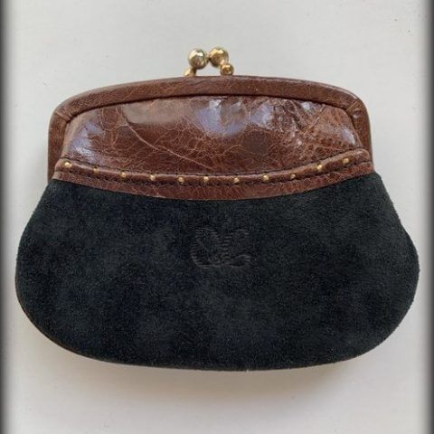 Monedero vintage de ante y piel