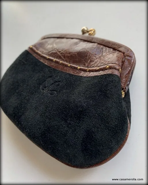 Monedero vintage de ante y piel - Imagen 2
