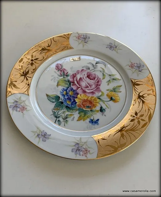 Plato con bisel de Oro de 24k