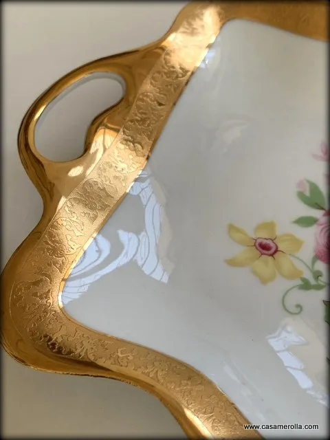 Plato con asas y bisel de Oro 24K - Imagen 3