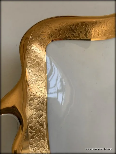 Plato con asas y bisel de Oro 24K - Imagen 4