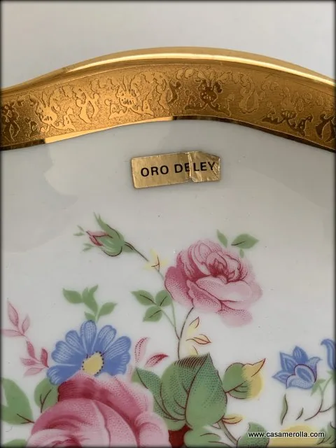 Plato con asas y bisel de Oro 24K - Imagen 5