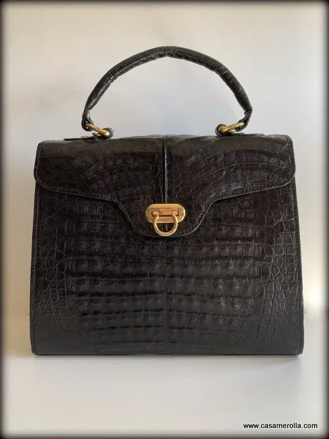 Bolso de autentica piel de cocodrilo