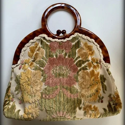 Bolso artesanal de jacquard y Carey