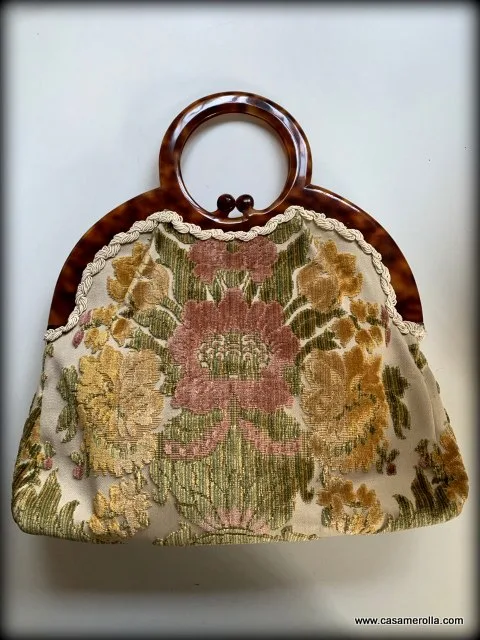 Bolso artesanal de jacquard  y Carey